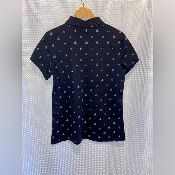 Women’s Calvin Klein Jeans all over logo black polo size medium - Picture 7 of 9